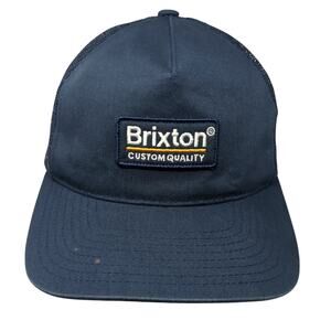 Brixton Custom Quality Snapback Trucker Hat Blue One Size Adjustable Mesh Back